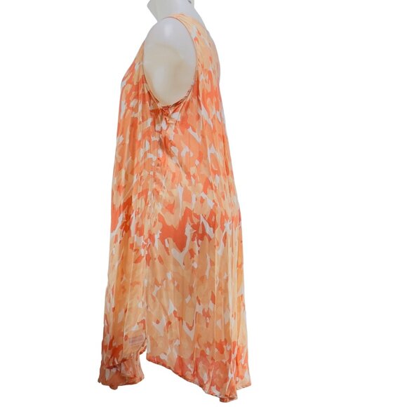 AMERICAN CROWN Women's Sleeveless Orange Abstract Print Dress One Size Fits Most - Picture 4 of 10